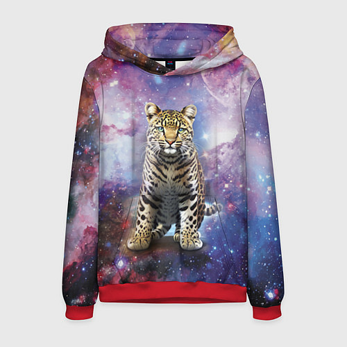 Мужская толстовка Space leopard / 3D-Красный – фото 1