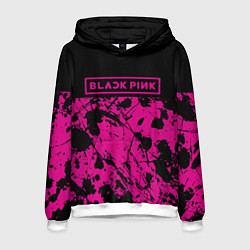 Толстовка-худи мужская Black pink - emblem - pattern - music, цвет: 3D-белый