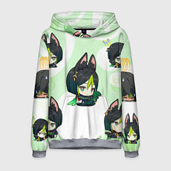 Толстовка-худи мужская Chibi Tighnari Genshin Impact, цвет: 3D-меланж
