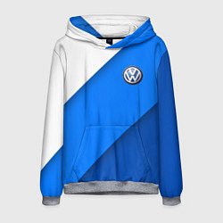 Толстовка-худи мужская Volkswagen - голубые линии, цвет: 3D-меланж