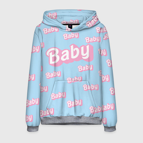 Мужская толстовка Baby - Barbie style: blue pattern / 3D-Меланж – фото 1