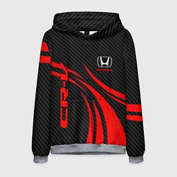 Толстовка-худи мужская Honda CR-V - красный и карбон, цвет: 3D-меланж