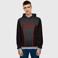 Толстовка-худи мужская Honda - униформа красная, цвет: 3D-меланж — фото 2