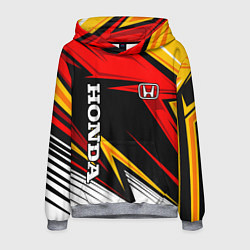Толстовка-худи мужская Honda - красный и оранжевый, цвет: 3D-меланж