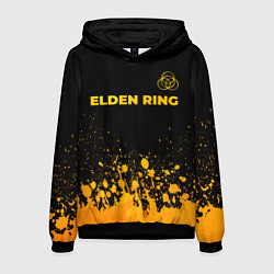 Толстовка-худи мужская Elden Ring - gold gradient: символ сверху, цвет: 3D-черный