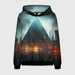 Толстовка-худи мужская Кибергород, цвет: 3D-черный