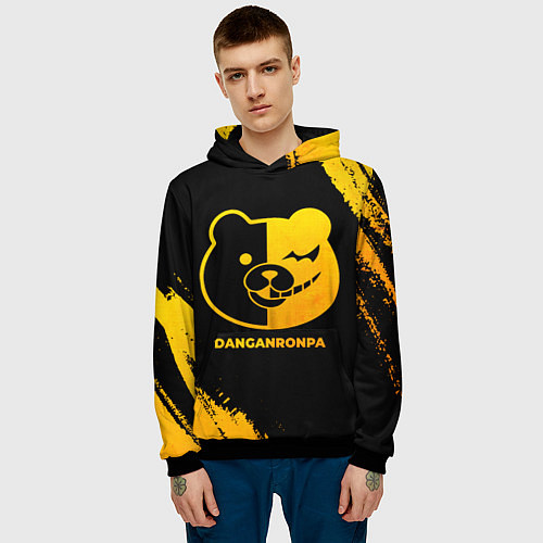 Мужская толстовка Danganronpa - gold gradient / 3D-Черный – фото 3