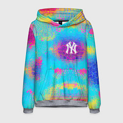 Толстовка-худи мужская New York Yankees - baseball team - logo, цвет: 3D-меланж