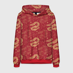 Толстовка-худи мужская The chinese dragon pattern, цвет: 3D-красный