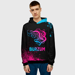 Толстовка-худи мужская Burzum - neon gradient, цвет: 3D-черный — фото 2