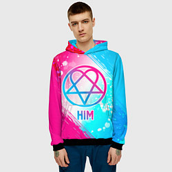 Толстовка-худи мужская HIM neon gradient style, цвет: 3D-черный — фото 2