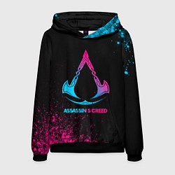 Толстовка-худи мужская Assassins Creed - neon gradient, цвет: 3D-черный