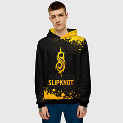 Толстовка-худи мужская Slipknot - gold gradient, цвет: 3D-черный — фото 2