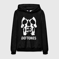 Толстовка-худи мужская Deftones glitch на темном фоне, цвет: 3D-черный
