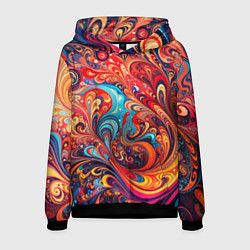 Толстовка-худи мужская Новая гжель, цвет: 3D-черный