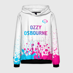 Толстовка-худи мужская Ozzy Osbourne neon gradient style: символ сверху, цвет: 3D-черный