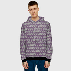 Толстовка-худи мужская Спящие зайки, цвет: 3D-черный — фото 2