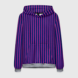 Толстовка-худи мужская Фиолетовый полосатый, цвет: 3D-меланж