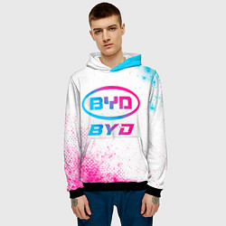 Толстовка-худи мужская BYD neon gradient style, цвет: 3D-черный — фото 2