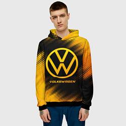Толстовка-худи мужская Volkswagen - gold gradient, цвет: 3D-черный — фото 2