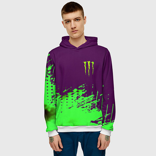 Мужская толстовка Monster energy taurin / 3D-Белый – фото 3