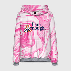 Толстовка-худи мужская I am kenough - розовые разводы краски, цвет: 3D-меланж