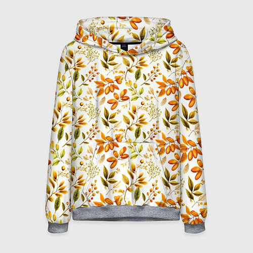Мужская толстовка Осенние листья и желуди / 3D-Меланж – фото 1