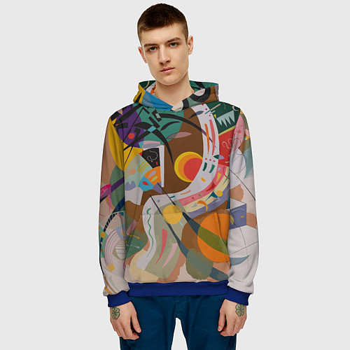 Мужская толстовка Искусство Кандинского - Доминирующая кривая / 3D-Синий – фото 3