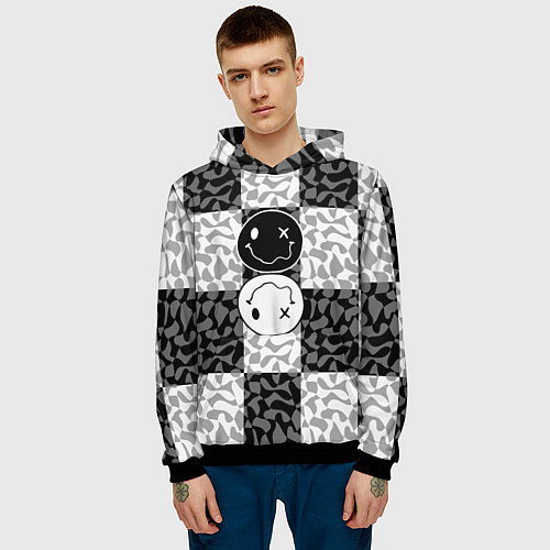 Мужская толстовка Smile chaos / 3D-Черный – фото 3