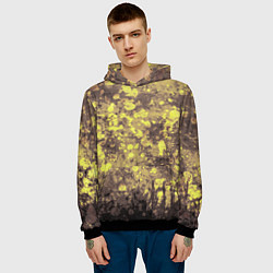 Толстовка-худи мужская Грязно-желтая осень, цвет: 3D-черный — фото 2