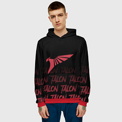 Толстовка-худи мужская Talon style, цвет: 3D-красный — фото 2