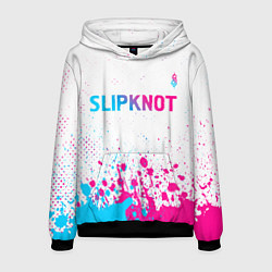 Толстовка-худи мужская Slipknot neon gradient style посередине, цвет: 3D-черный