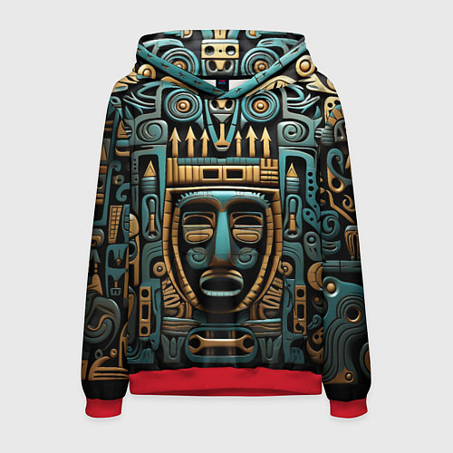 Мужская толстовка Орнамент с маской в египетском стиле / 3D-Красный – фото 1