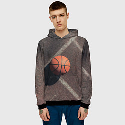 Толстовка-худи мужская Мяч баскетбольный, цвет: 3D-черный — фото 2