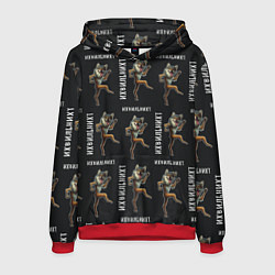 Толстовка-худи мужская Их виль нихт танцующий волк ауф, цвет: 3D-красный