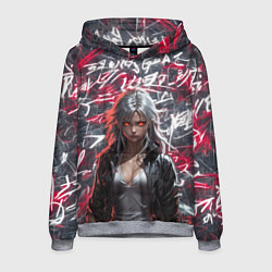 Толстовка-худи мужская Девушка с горящими глазами, цвет: 3D-меланж