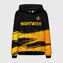 Толстовка-худи мужская Nightwish - gold gradient посередине, цвет: 3D-черный