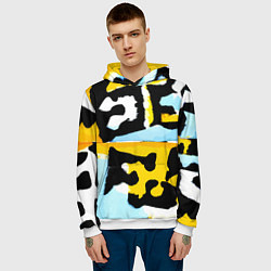 Толстовка-худи мужская Абстрактная композиция, цвет: 3D-белый — фото 2
