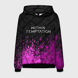 Толстовка-худи мужская Within Temptation rock legends посередине, цвет: 3D-черный