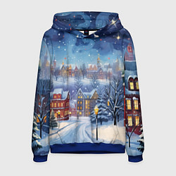 Толстовка-худи мужская New year city, цвет: 3D-синий