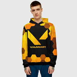 Толстовка-худи мужская Valorant - gold gradient, цвет: 3D-черный — фото 2