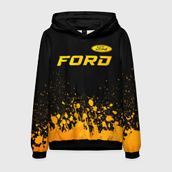 Толстовка-худи мужская Ford - gold gradient посередине, цвет: 3D-черный