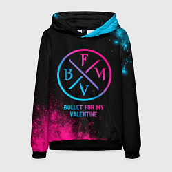 Толстовка-худи мужская Bullet For My Valentine - neon gradient, цвет: 3D-черный