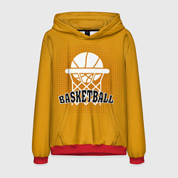 Толстовка-худи мужская Basketball - кольцо и мяч, цвет: 3D-красный