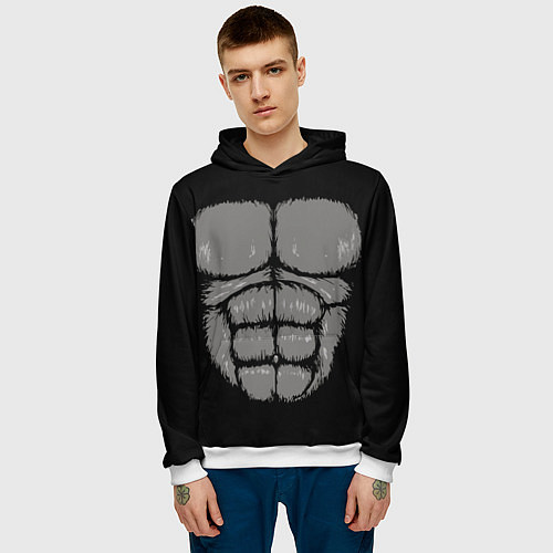 Мужская толстовка Торс кинг конга / 3D-Белый – фото 3