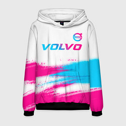 Толстовка-худи мужская Volvo neon gradient style посередине, цвет: 3D-черный