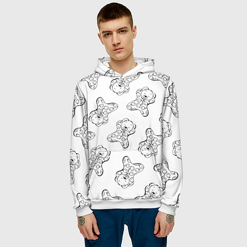 Мужская толстовка Сончас у медвежат - раскраска / 3D-Белый – фото 3