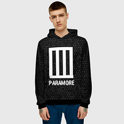 Толстовка-худи мужская Paramore glitch на темном фоне, цвет: 3D-черный — фото 2
