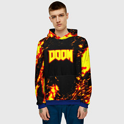 Толстовка-худи мужская Doom огненный марс, цвет: 3D-синий — фото 2