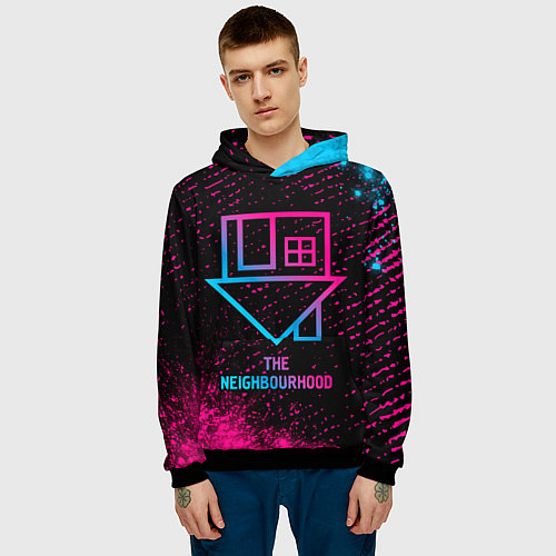 Мужская толстовка The Neighbourhood - neon gradient / 3D-Черный – фото 3